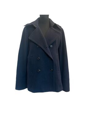 J. Crew navy blue double breasted wool pea coat jacket Sz TXL